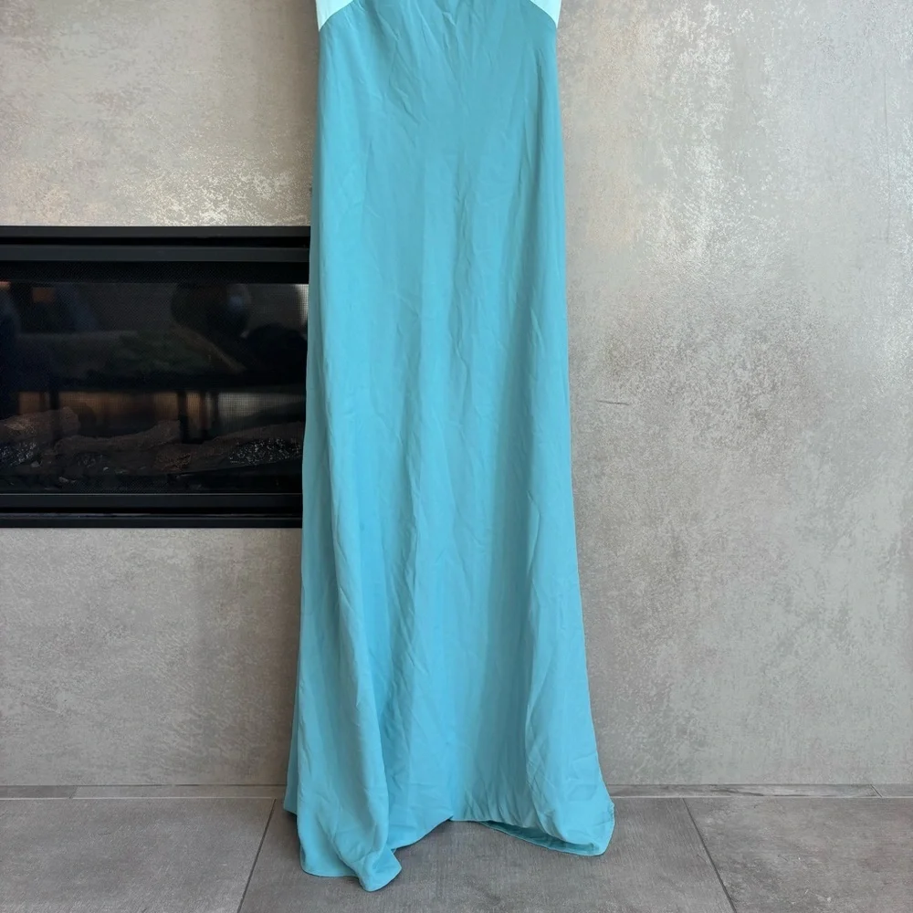 Abercrombie & Fitch Two-Tone Teal Maxi Dress